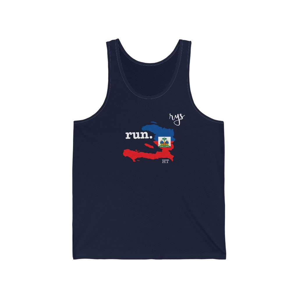 Run Haiti Men's / Unisex Tank Top (Flag)