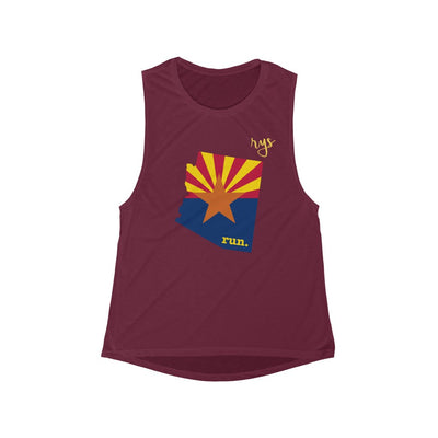 Run Arizona Women's Scoop Muscle Tank (Flag)