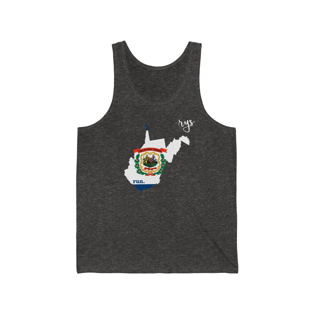 Run West Virginia Men's / Unisex Tank Top (Flag)