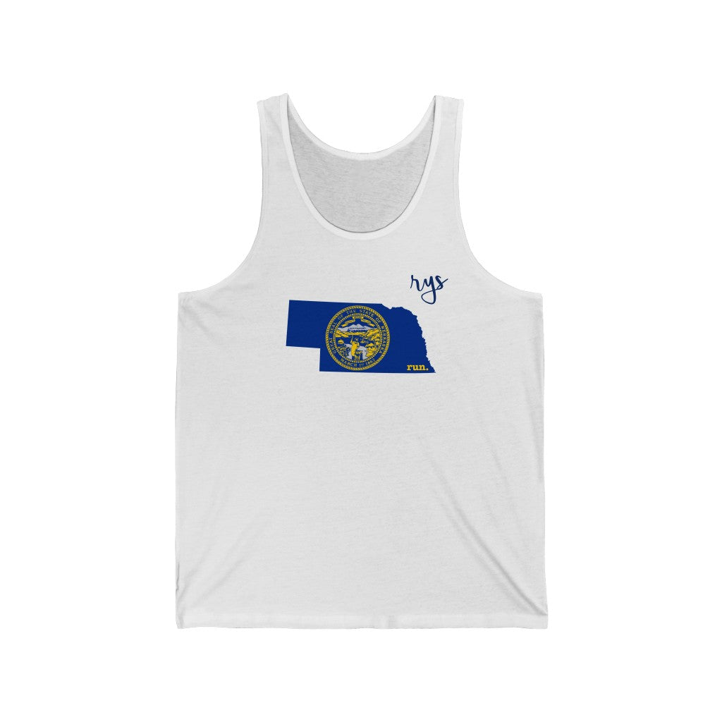 Run Nebraska Men's / Unisex Tank Top (Flag)