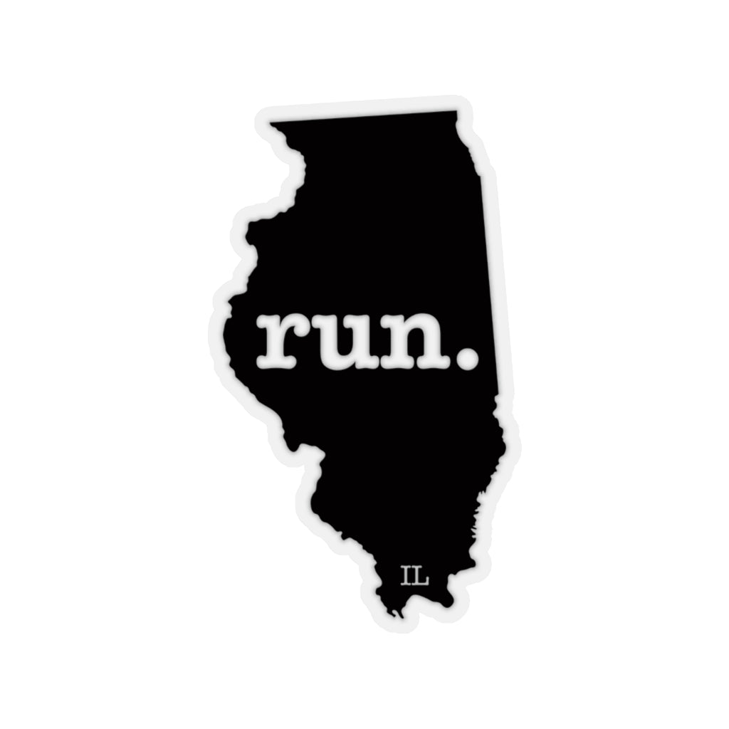 Run Illinois Stickers (Solid)