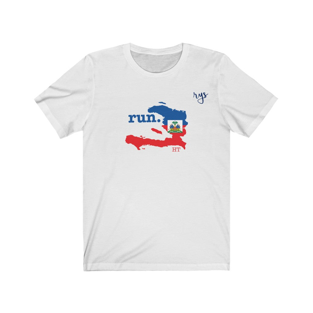 Run Haiti Men's / Unisex T-Shirt (Flag)