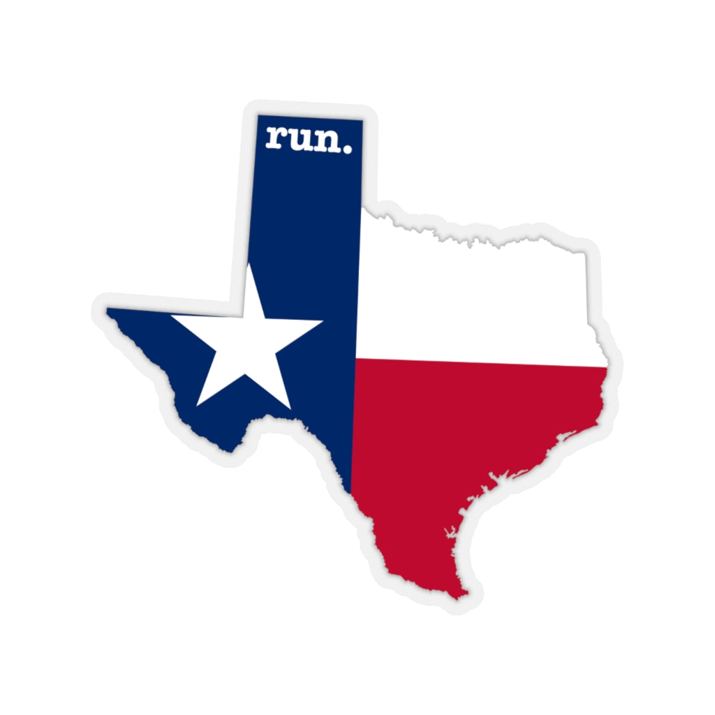 Run Texas Stickers (Flag)