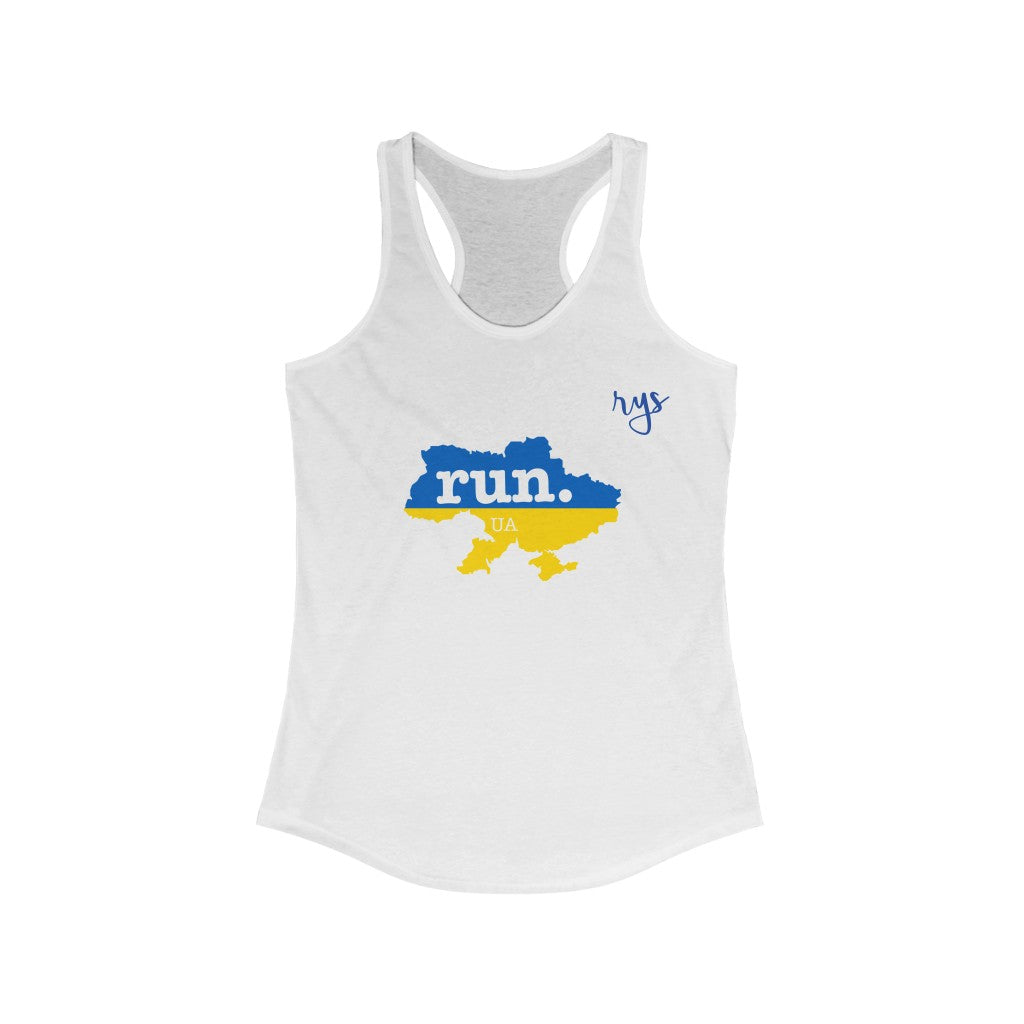 Run Ukraine Women's Racerback Tank (Flag)