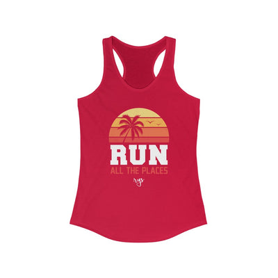 Run All The Places Women's Racerback Tank