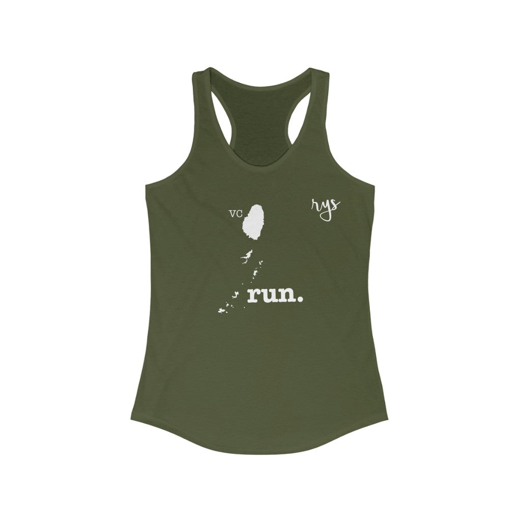 Run Saint Vincent Grenadines Women's Racerback Tank (Solid)