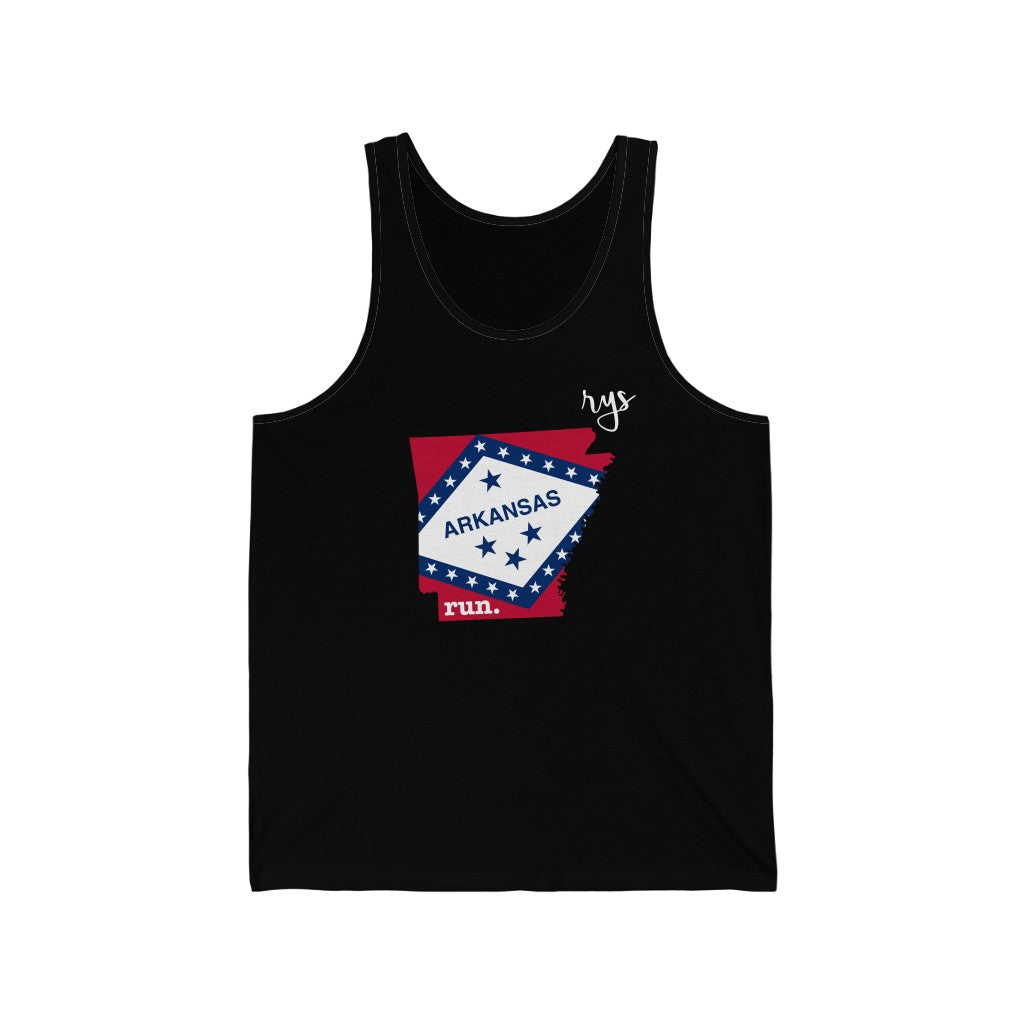 Run Arkansas Men's / Unisex Tank Top (Flag)