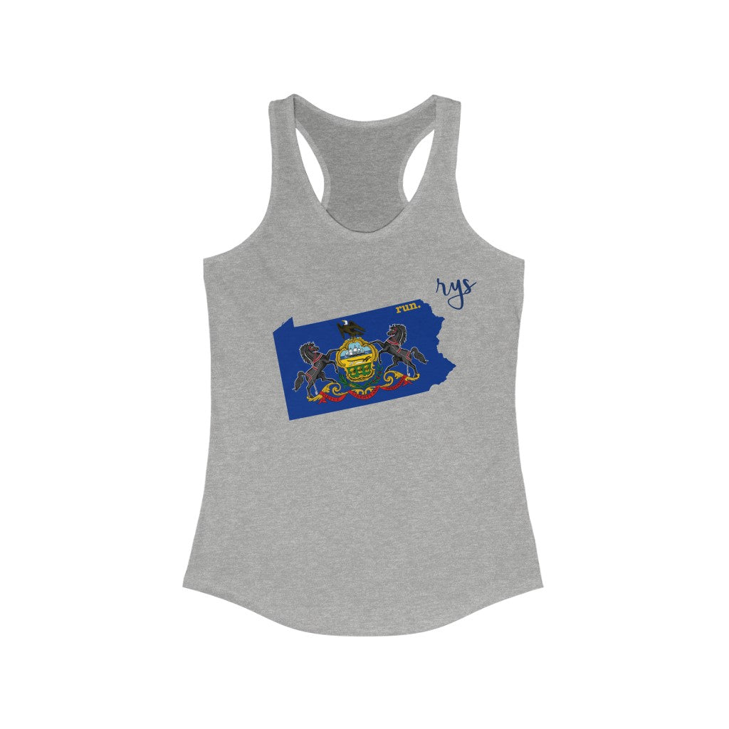 Run Pennsylvania Women's Racerback Tank (Flag)
