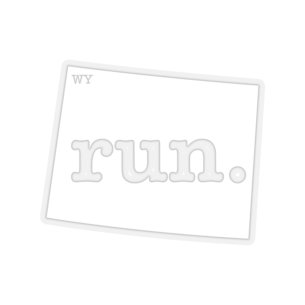 Run Wyoming Stickers (Solid)