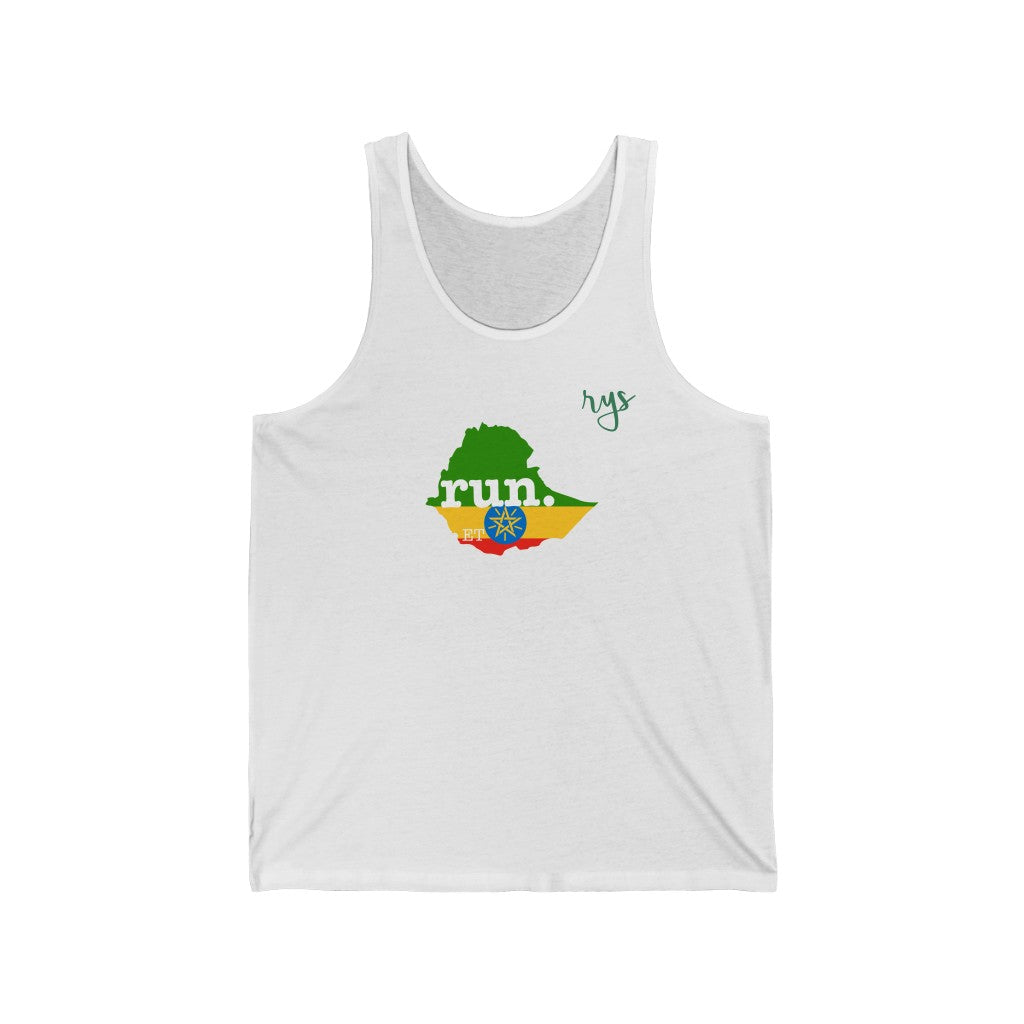 Run Ethiopia Men's / Unisex Tank Top (Flag)