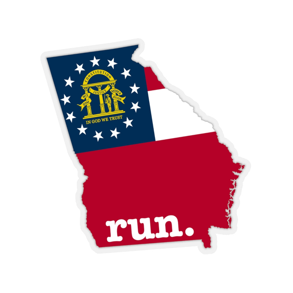 Run Georgia Stickers (Flag)
