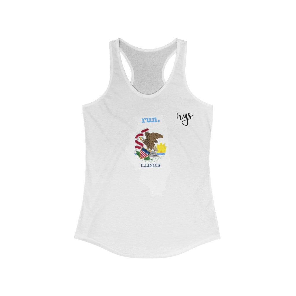 Run Illinois Women's Racerback Tank (Flag)