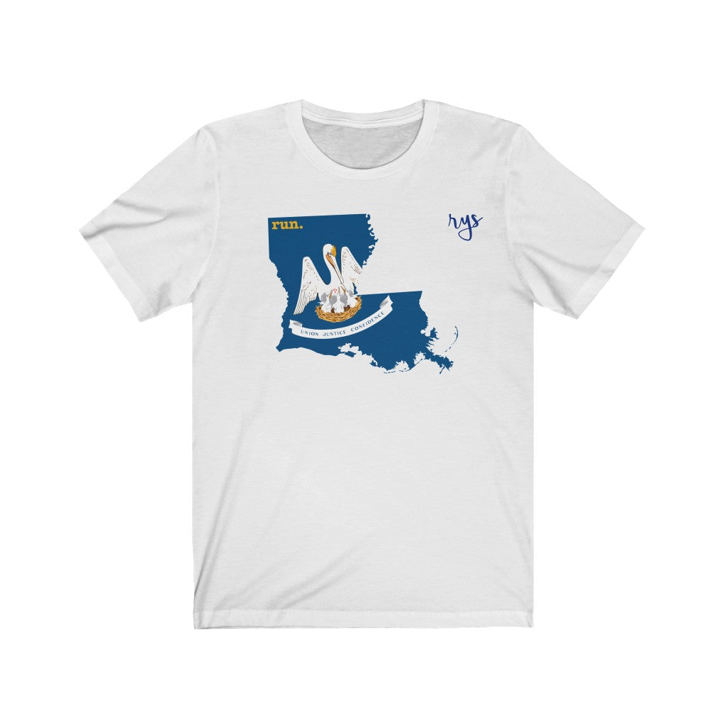 Run Louisiana Men's / Unisex T-Shirt (Flag)