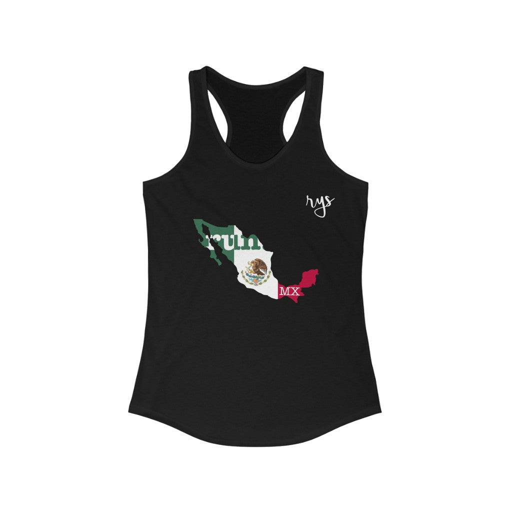 Run Mexico Women's Racerback Tank (Flag)