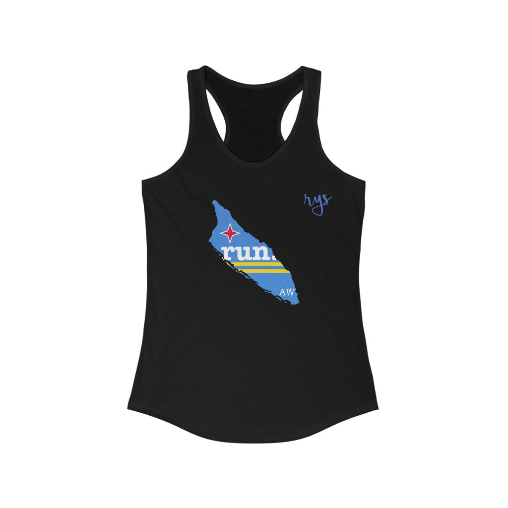 Run Aruba Women's Racerback Tank (Flag)