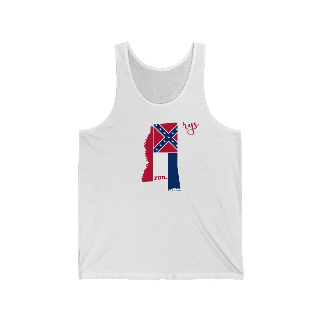 Run Mississippi Men's / Unisex Tank Top (Flag)