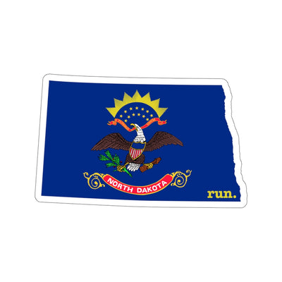 Run North Dakota Stickers (Flag)