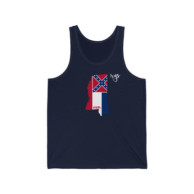 Run Mississippi Men's / Unisex Tank Top (Flag)