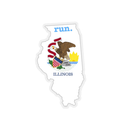 Run Illinois Stickers (Flag)