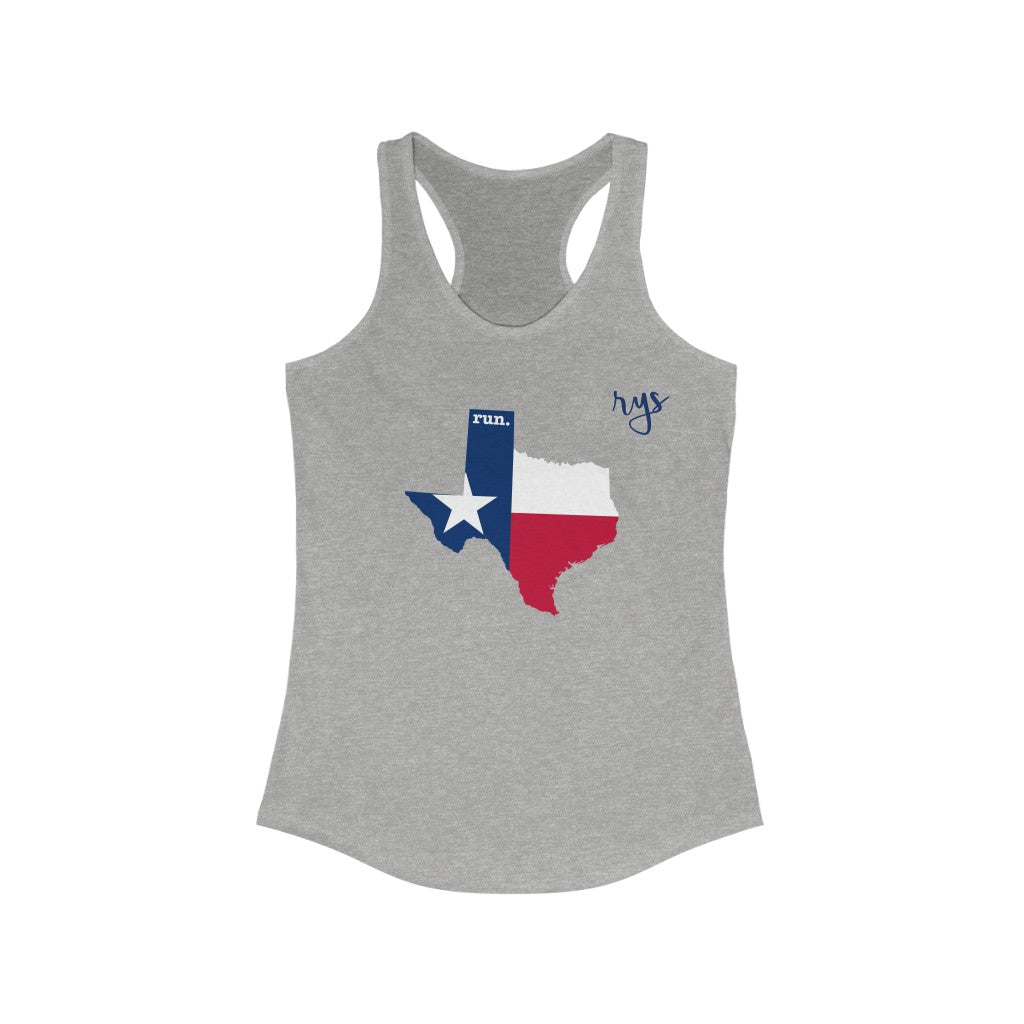 Run Texas Women's Racerback Tank (Flag)
