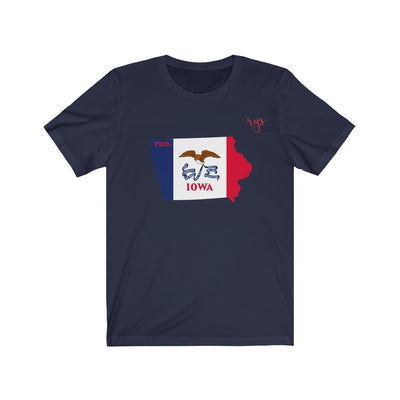 Run Iowa Men's / Unisex T-Shirt (Flag)