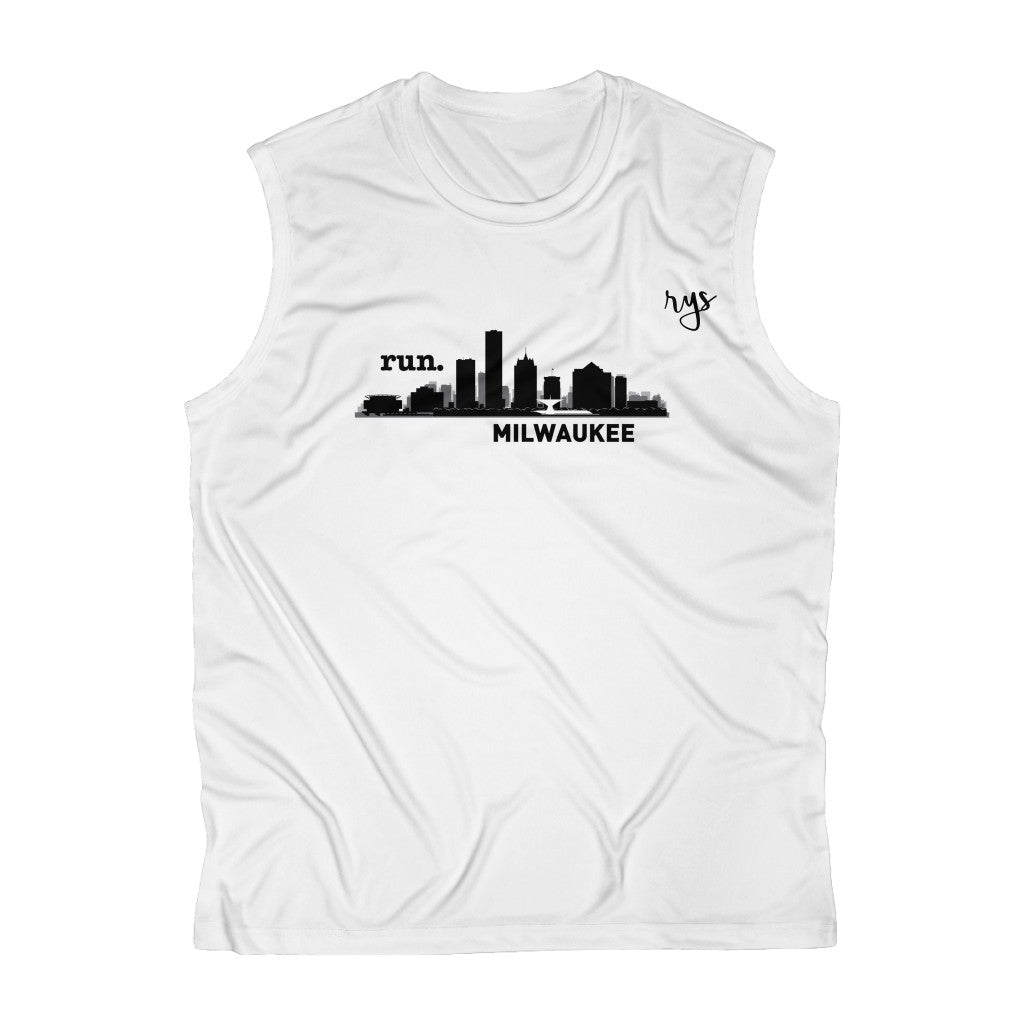 Run Milwaukee, WI Men's Sleeveless Performance Tee (Solid)