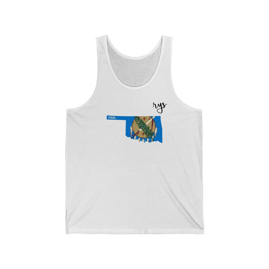 Run Oklahoma Men's / Unisex Tank Top (Flag)