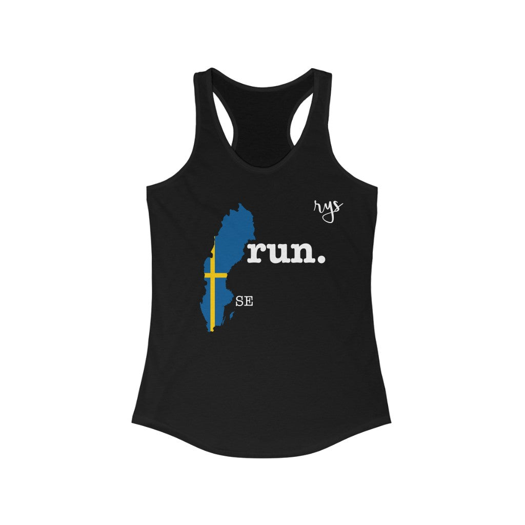 Run Sweden Women's Racerback Tank (Flag)
