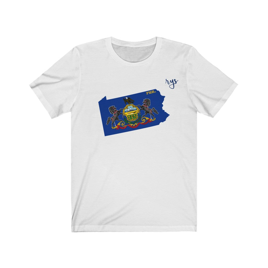 Run Pennsylvania Men's / Unisex T-Shirt (Flag)