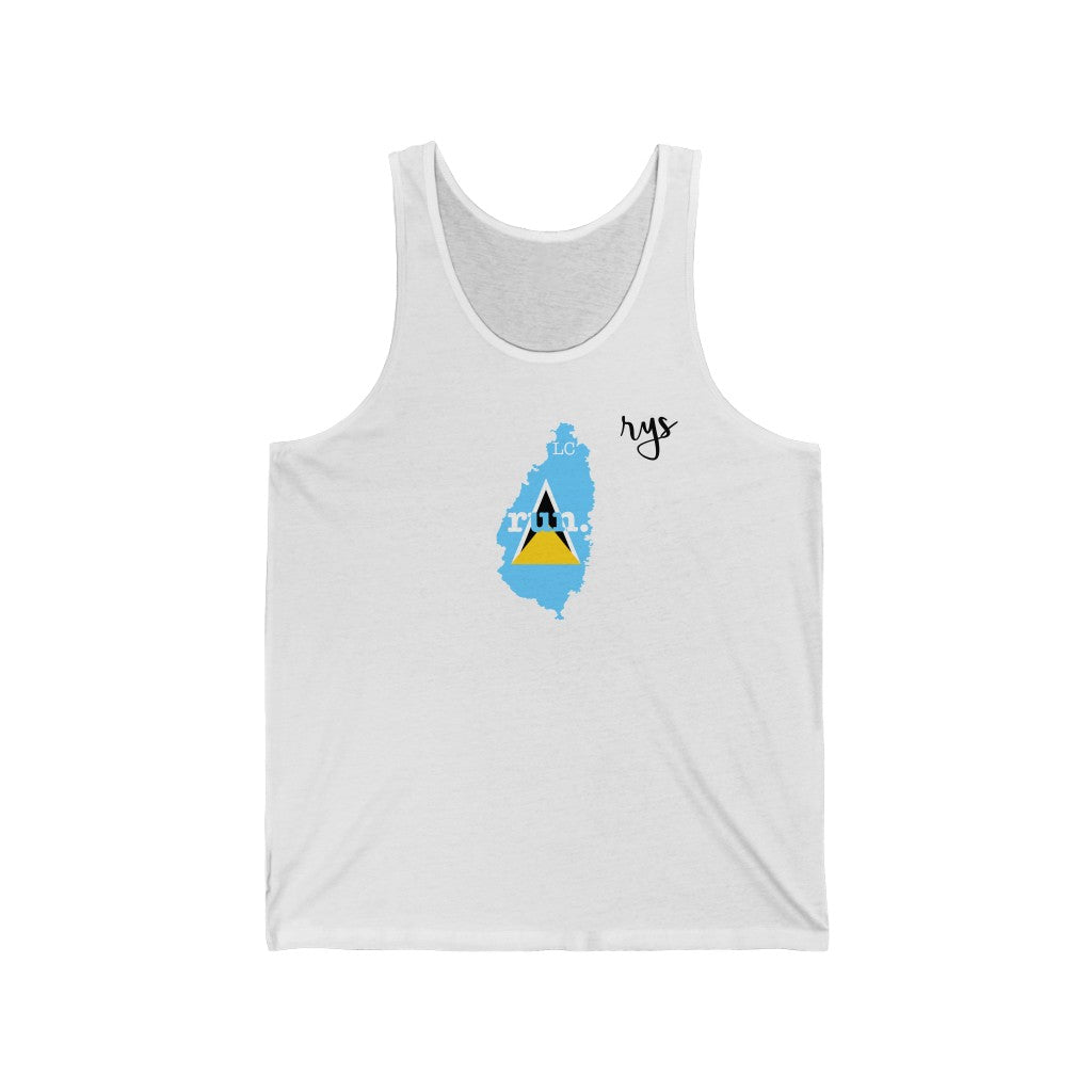 Run St. Lucia Men's / Unisex Tank Top (Flag)