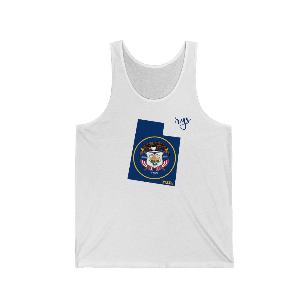 Run Utah Men's / Unisex Tank Top (Flag)