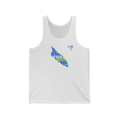 Run Aruba Men's / Unisex Tank Top (Flag)