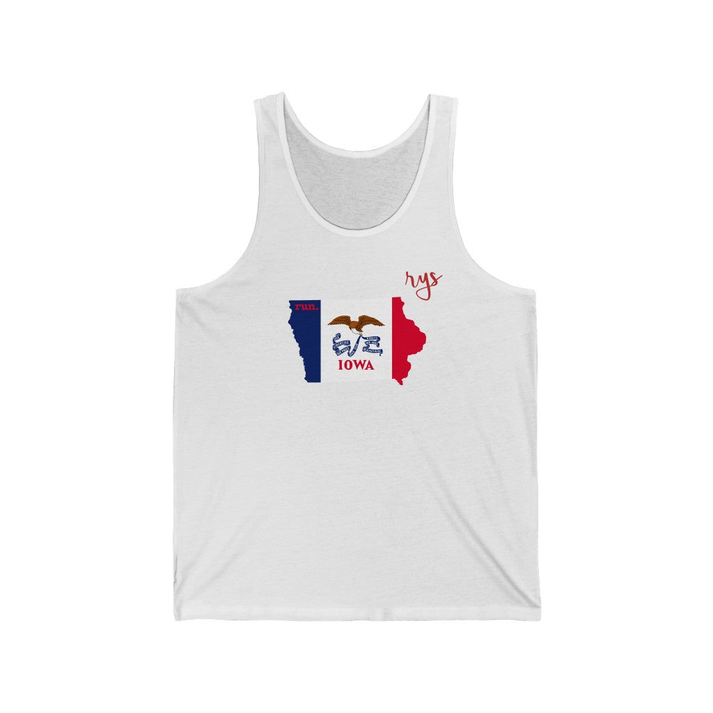 Run Iowa Men's / Unisex Tank Top (Flag)