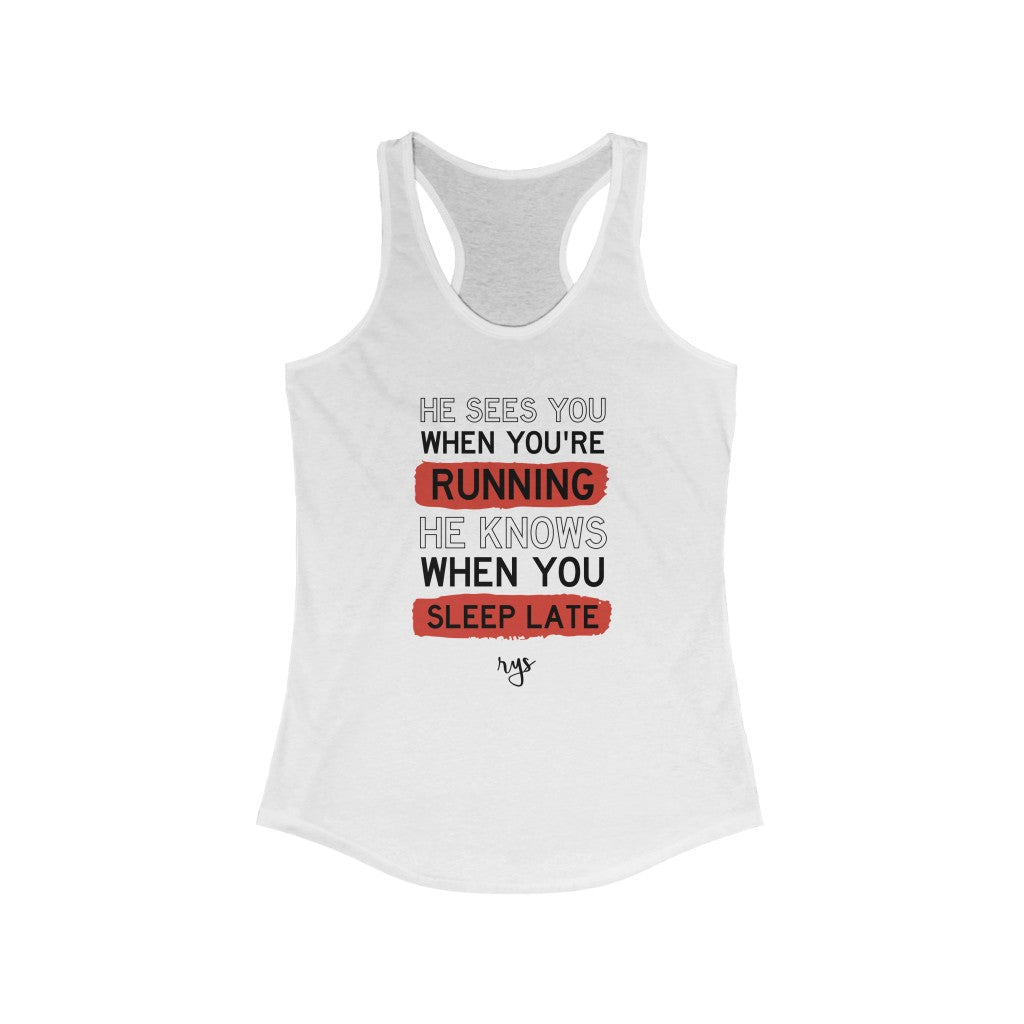 Santa  Knows Women's Racerback Tank