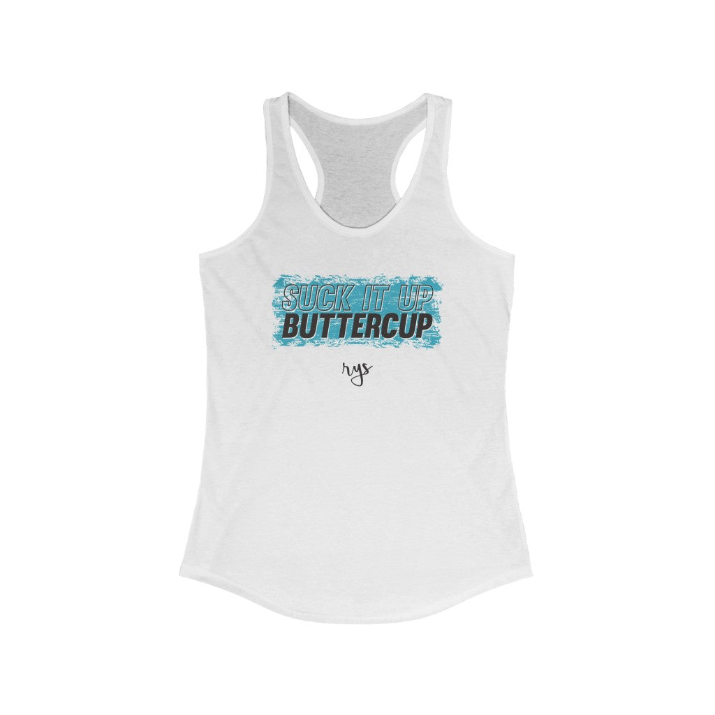 Suck It Up Butter cup Women's Racerback Tank