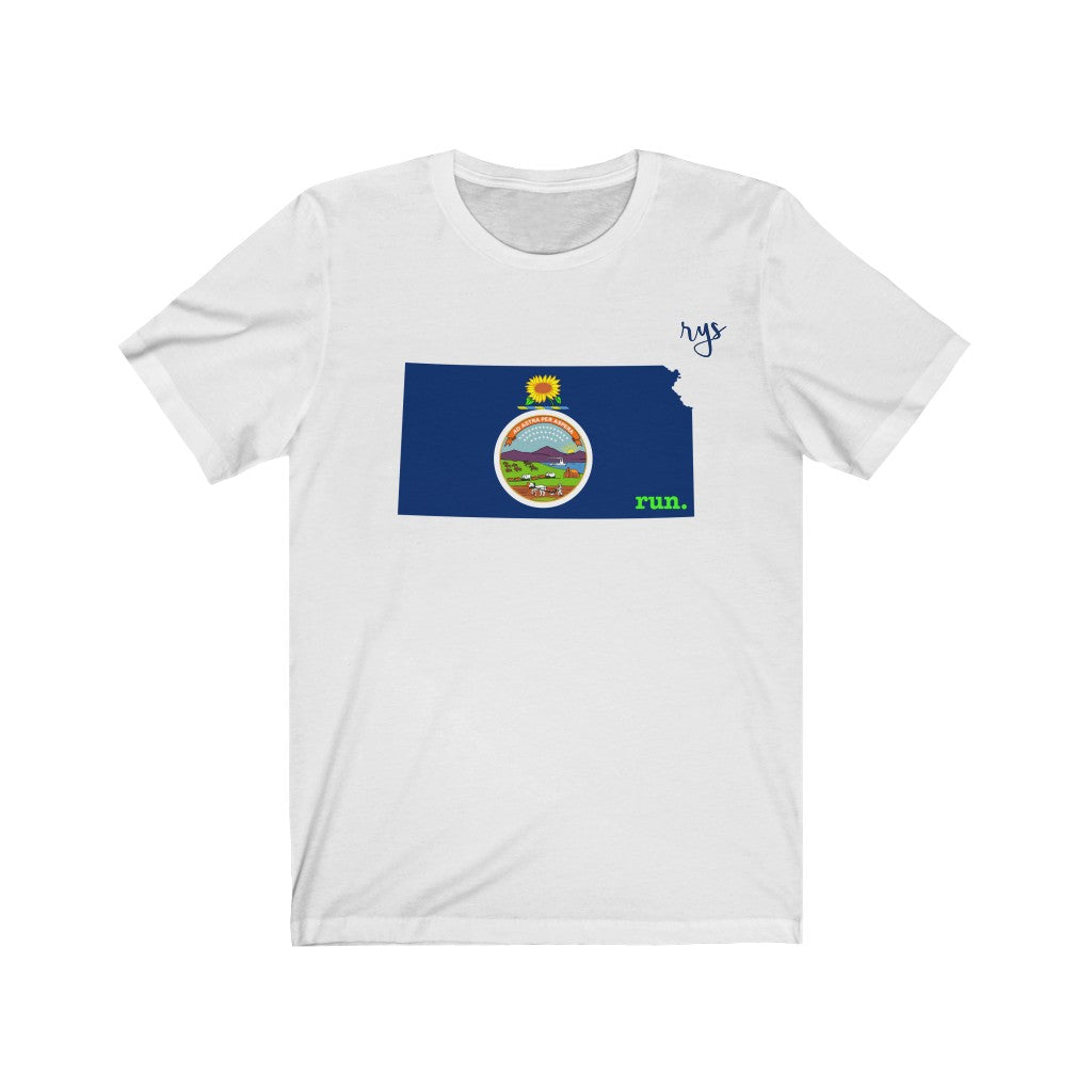 Run Kansas Men's / Unisex T-Shirt (Flag)