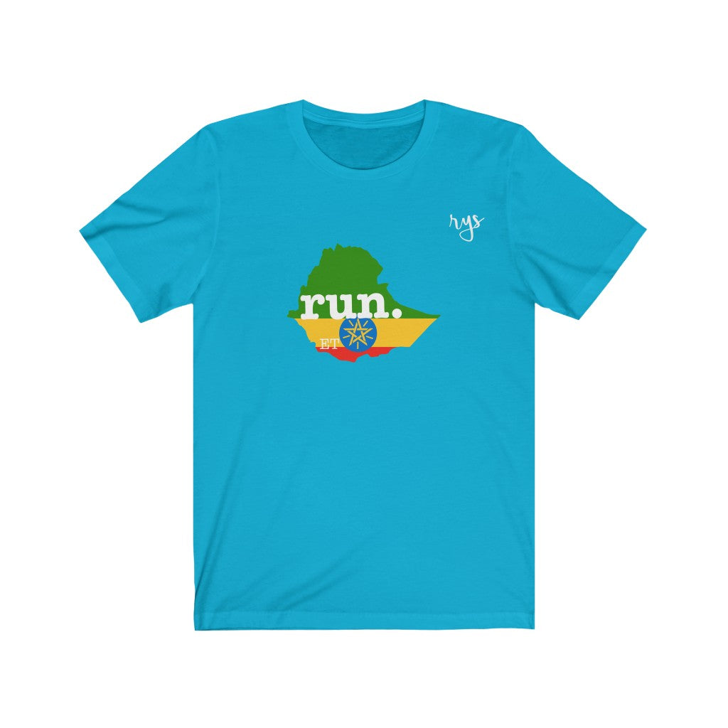 Run Ethiopia Men's / Unisex T-Shirt (Flag)