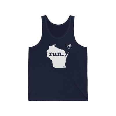 Run Wisconsin Men's / Unisex Tank Top (Solid)