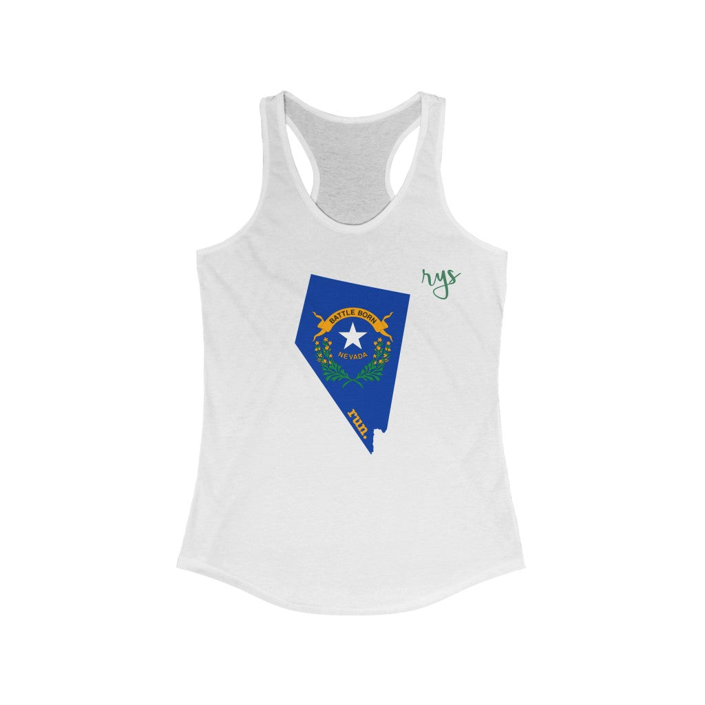 Run Nevada Women's Racerback Tank (Flag)