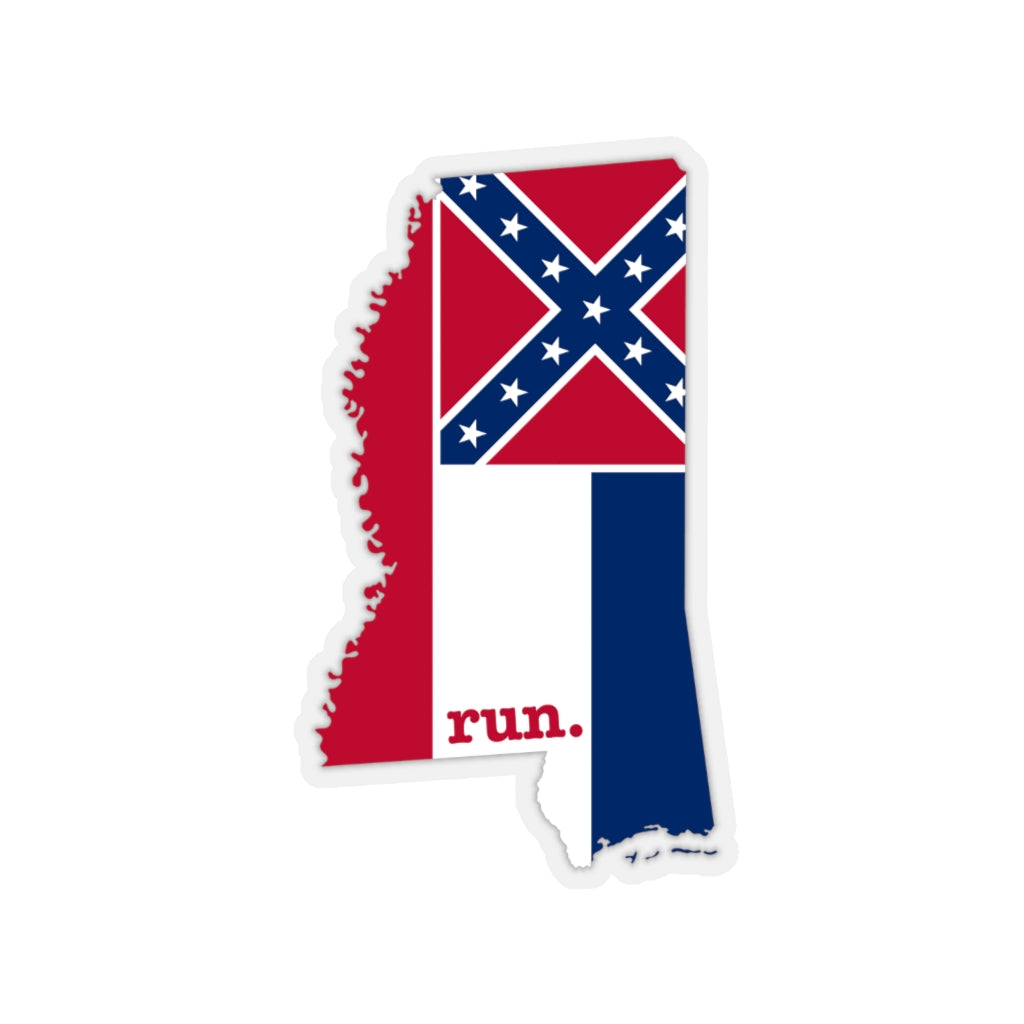 Run Mississippi Stickers (Flag)