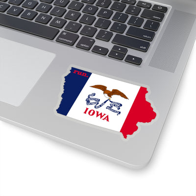 Run Iowa Stickers (Flag)
