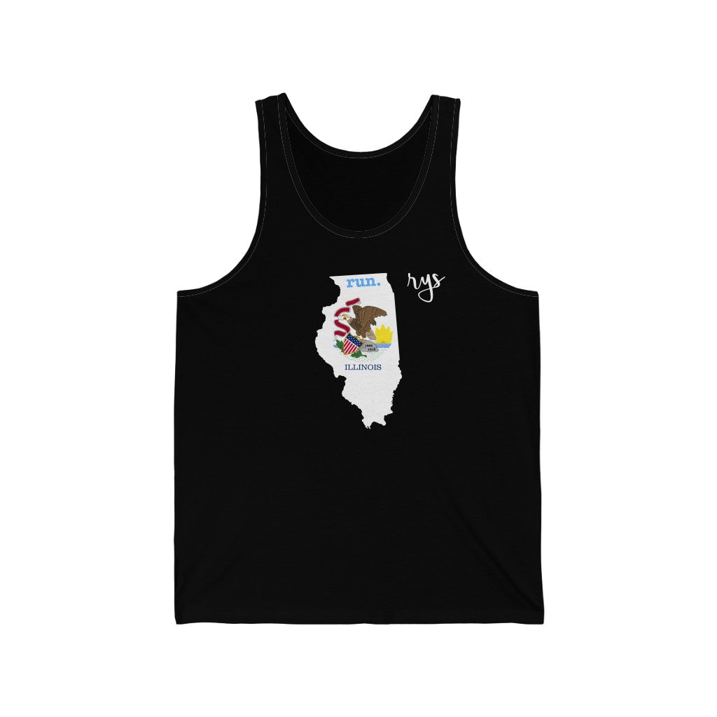 Run Illinois Men's / Unisex Tank Top (Flag)