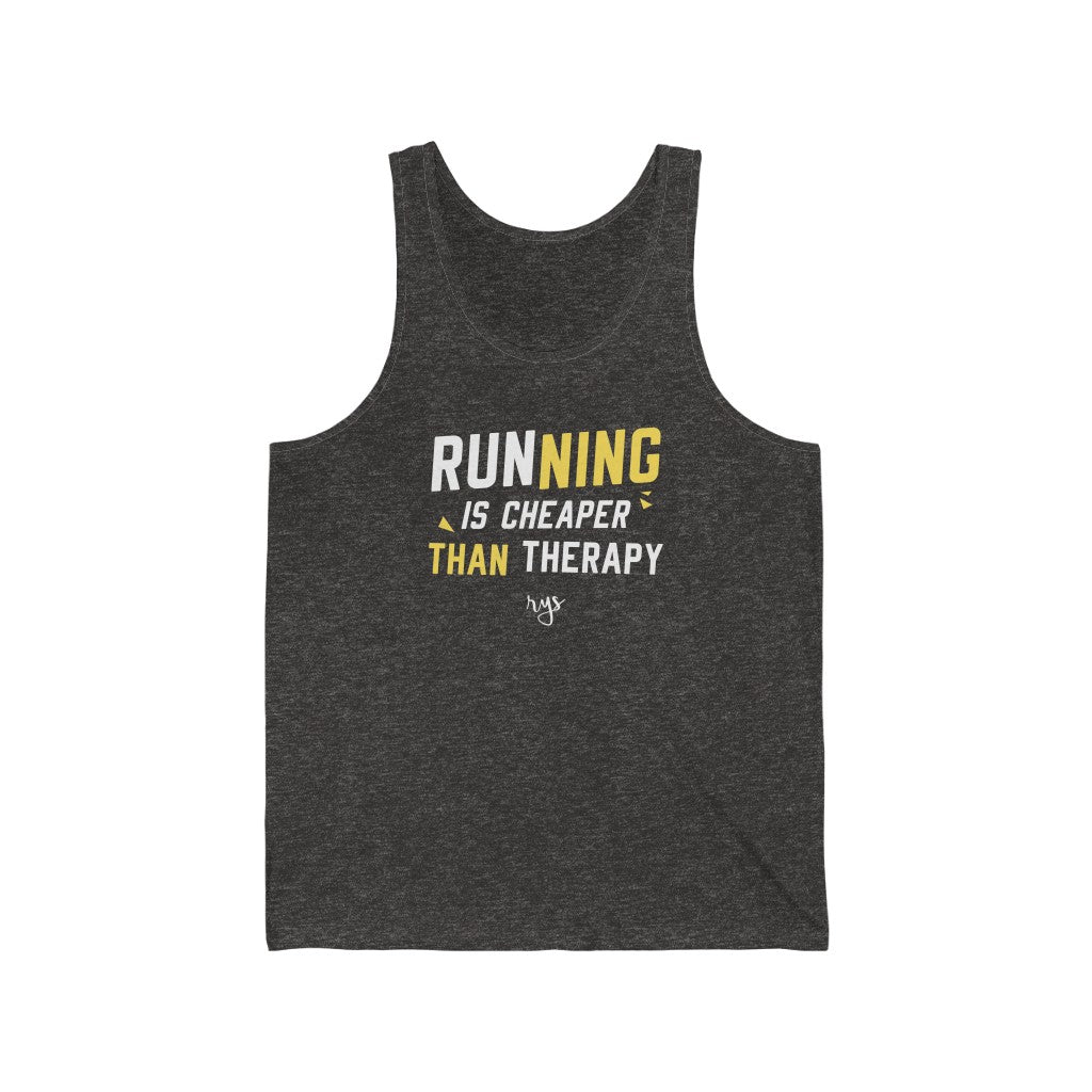 Running Is Cheaper Than Therapy Men's / Unisex Tank Top