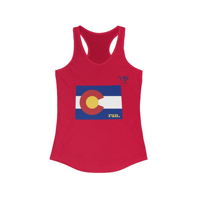 Run Colorado Women's Racerback Tank (Flag)