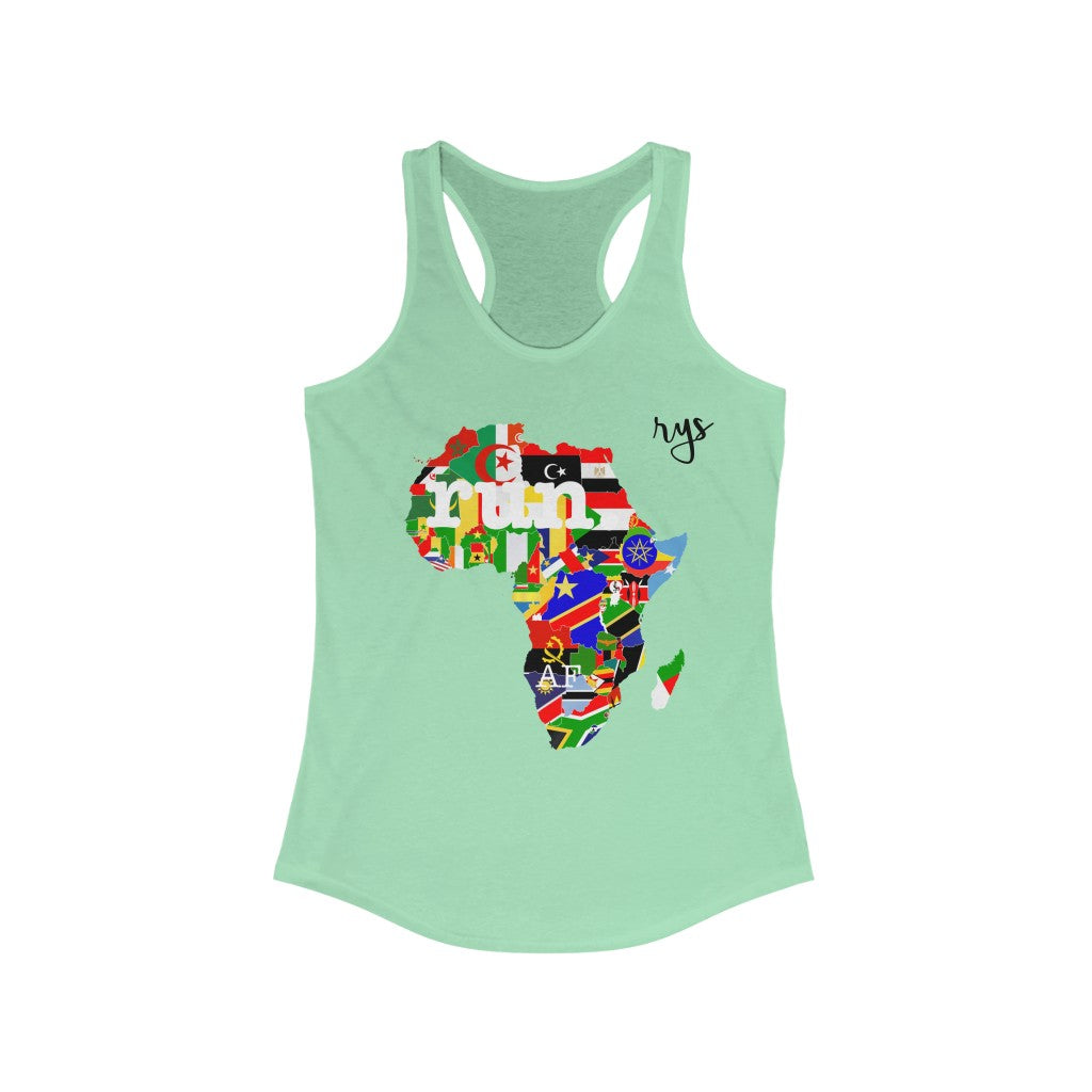 Run Africa Women's Racerback Tank (Flag)