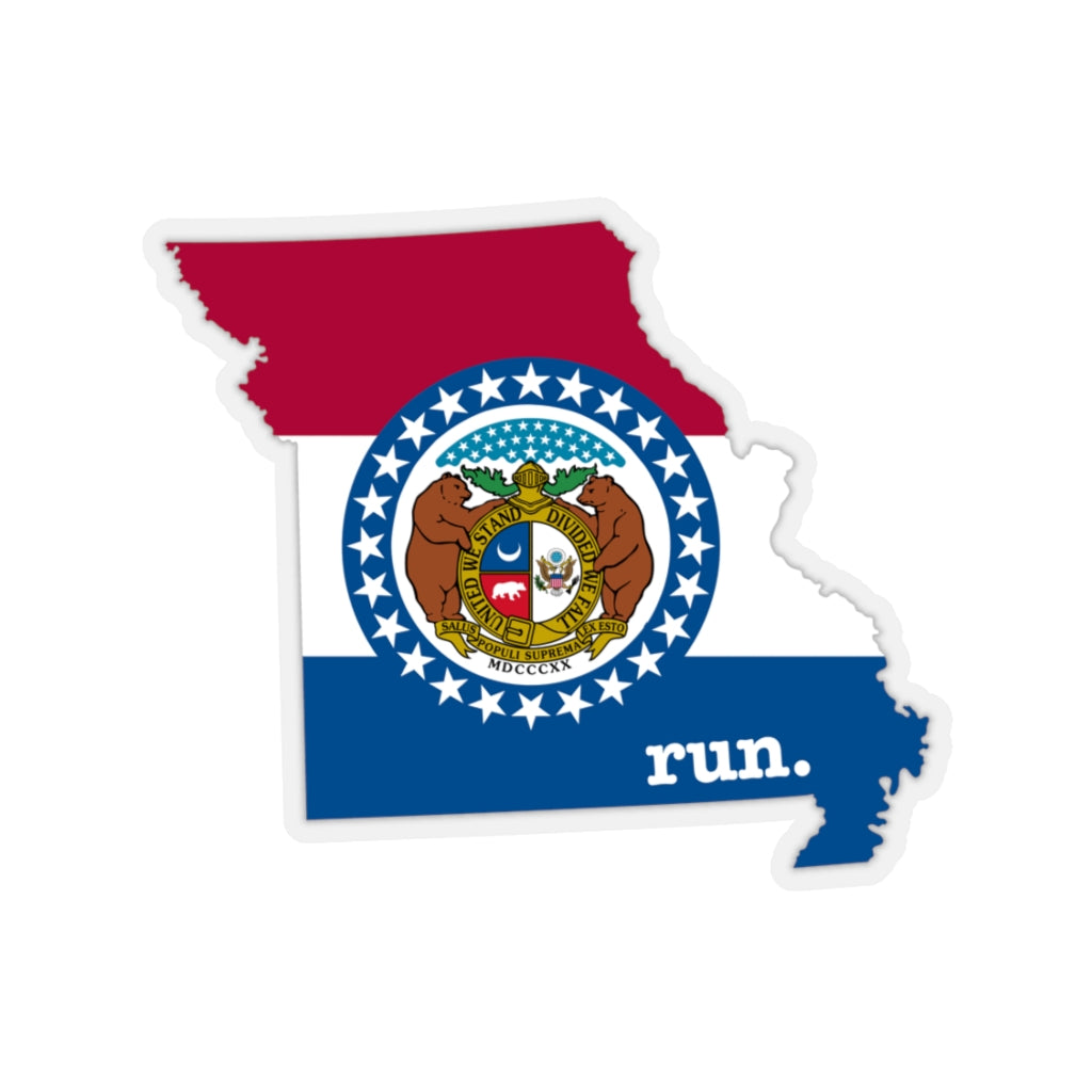 Run Missouri Stickers (Flag)