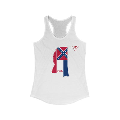 Run Mississippi Women's Racerback Tank (Flag)