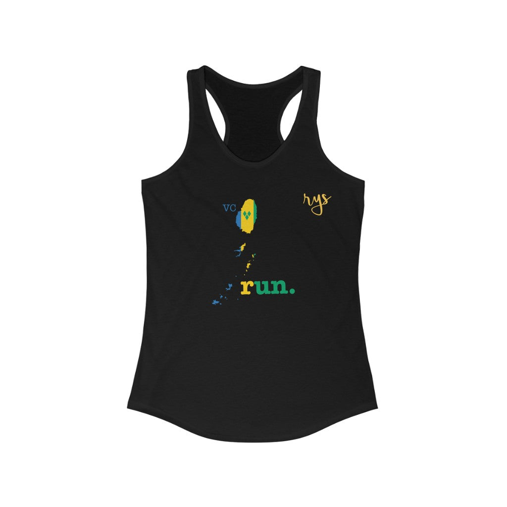 Run Saint Vincent Grenadines Women's Racerback Tank (Flag)