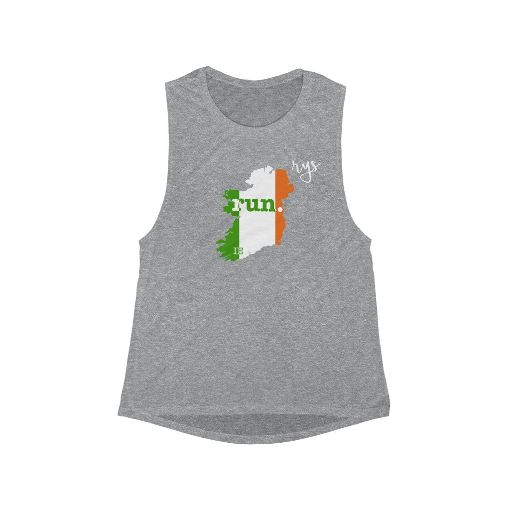 Run Ireland Women's Scoop Muscle Tank (Flag)