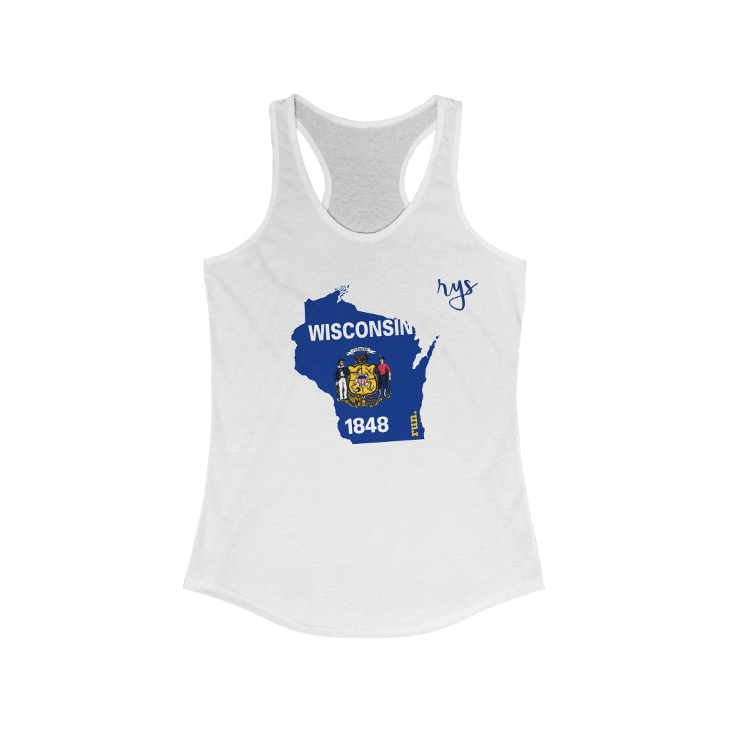Run Wisconsin Women's Racerback Tank (Flag)